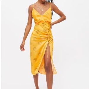 URBAN OUTFITTERS satin midi slip dress (colors: black and white)